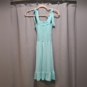 Smocked tie strap dress